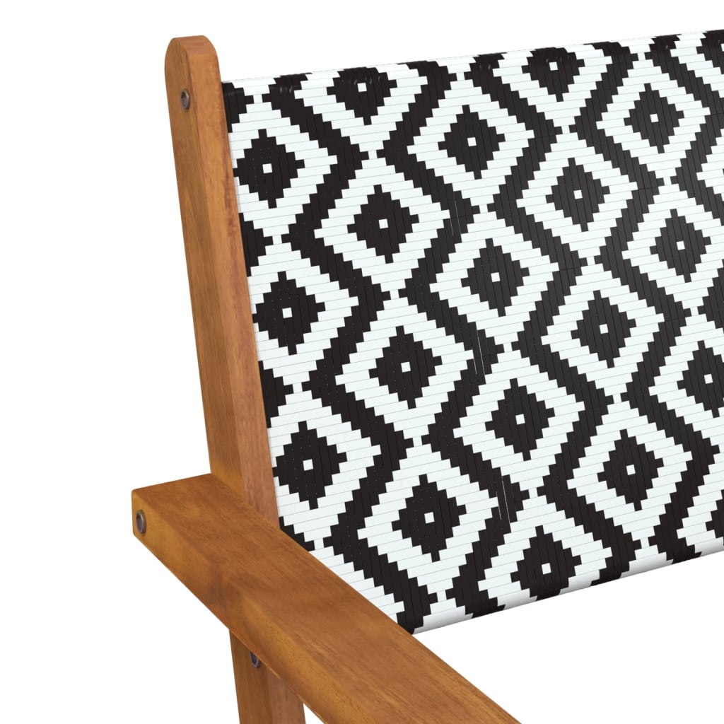 Garden Chair Brown and Black Solid Acacia wood, poly rattan