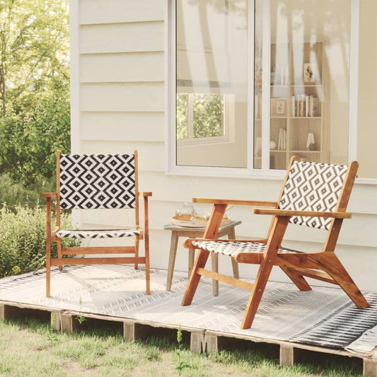 Garden Chair Brown and Black Solid Acacia wood, poly rattan