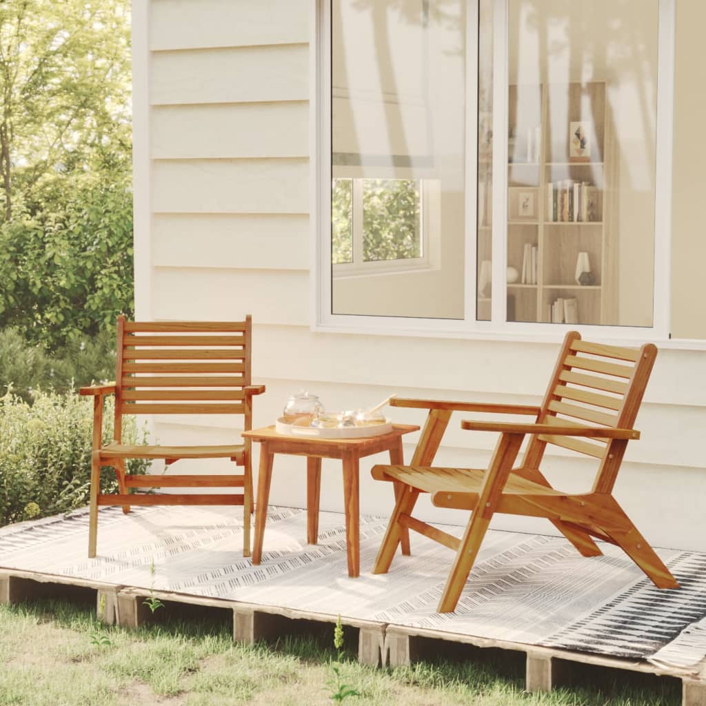Bistro Set Brown Solid acacia wood Medium Collapsible