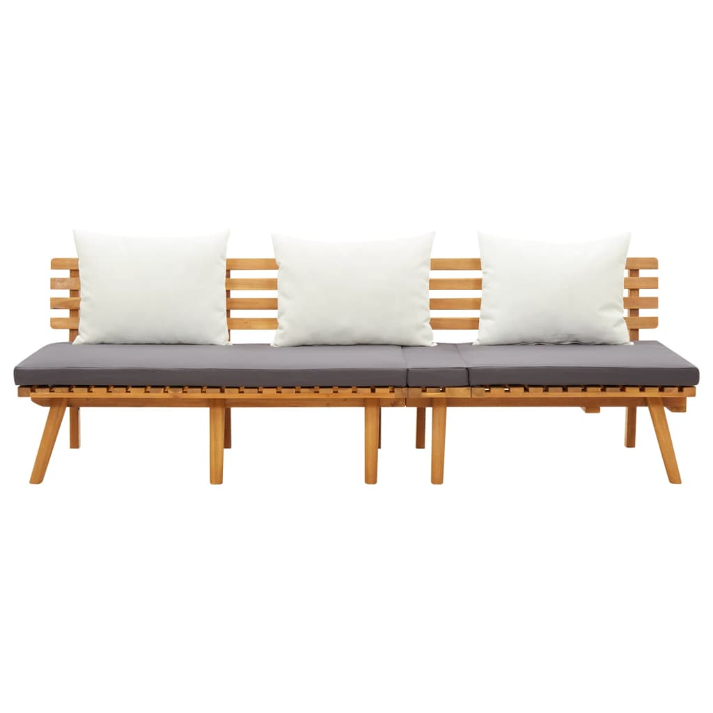 Garden Day Bed Acacia wood color, White, Dark Gray