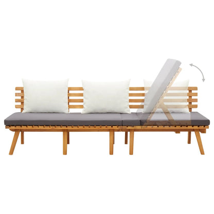 Garden Day Bed Acacia wood color, White, Dark Gray