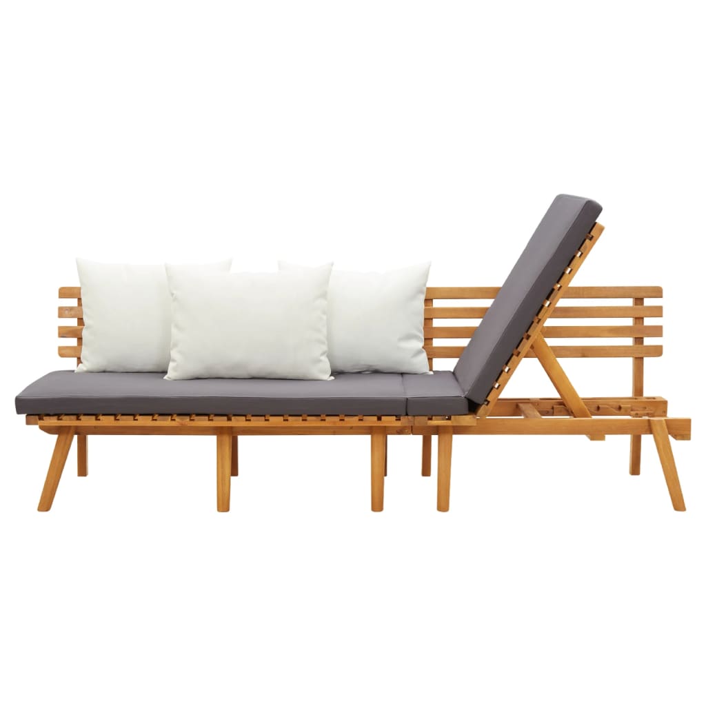Garden Day Bed Acacia wood color, White, Dark Gray