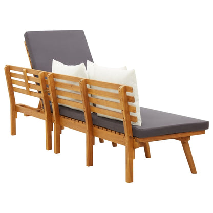 Garden Day Bed Acacia wood color, White, Dark Gray