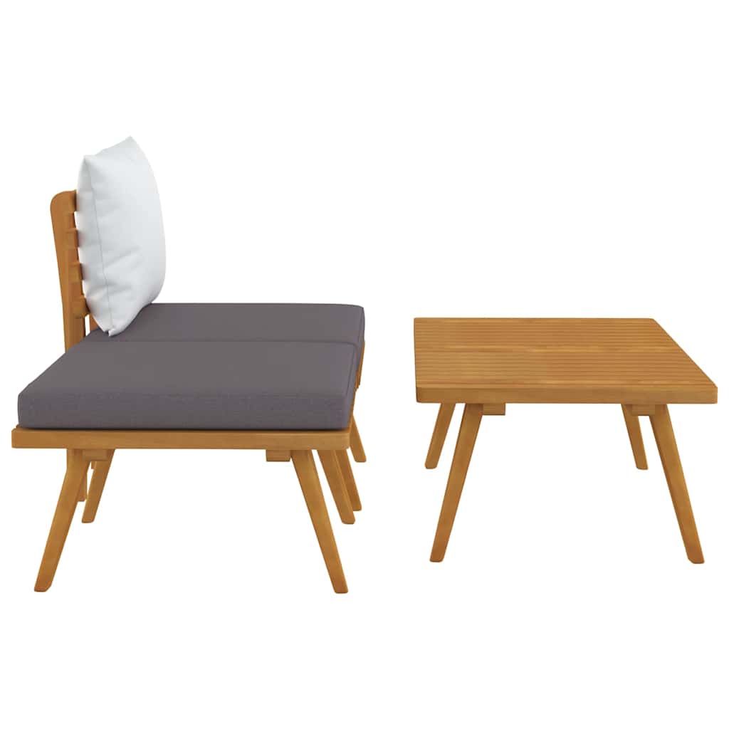 Garden Lounge Set Dark Grey, White