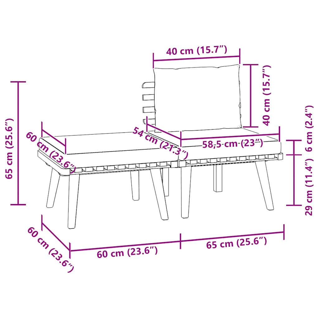 Garden Lounge Set Dark Grey, White