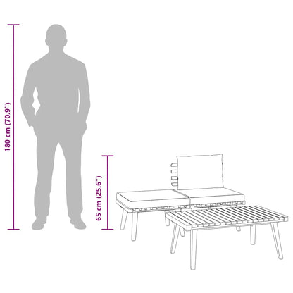 Garden Lounge Set Dark Grey, White
