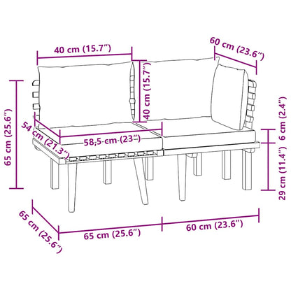 Garden Lounge Set Dark grey, white
