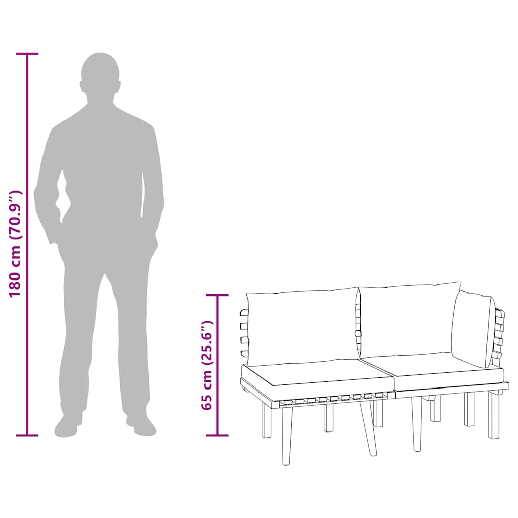 Garden Lounge Set Dark grey, white