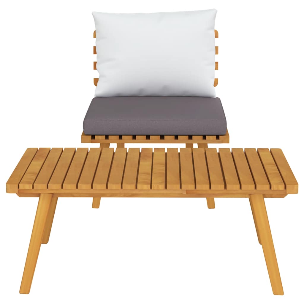Garden Lounge Set Dark gray Solid acacia wood Medium Modular