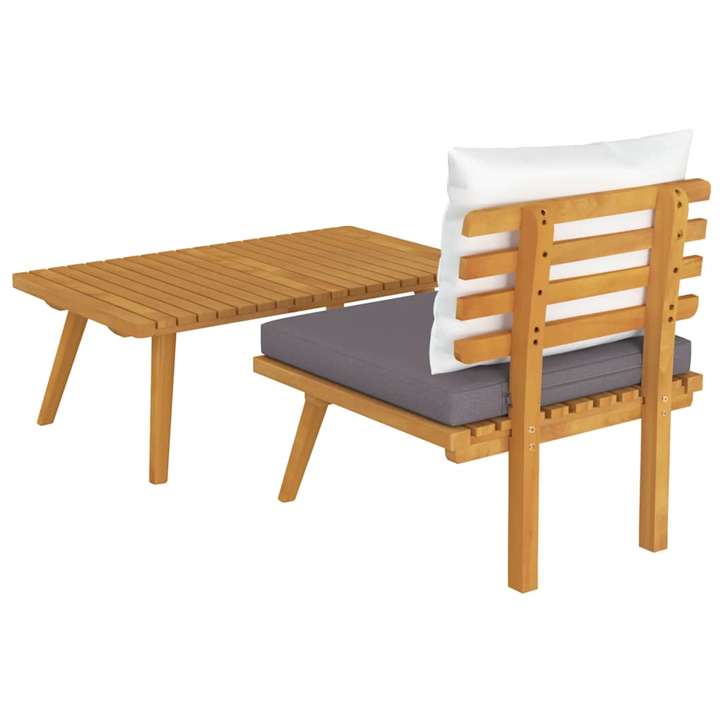 Garden Lounge Set Dark gray Solid acacia wood Medium Modular