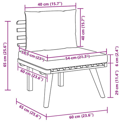Garden Lounge Set Dark gray Solid acacia wood Medium Modular
