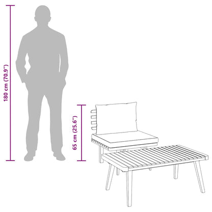 Garden Lounge Set Dark gray Solid acacia wood Medium Modular