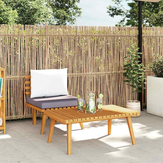 Garden Lounge Set Dark gray Solid acacia wood Medium Modular