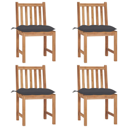 Garden Chair Set of 4 Warm Teak Solid Teak Wood Standard