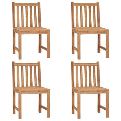 Garden Chair Set of 4 Warm Teak Solid Teak Wood Standard