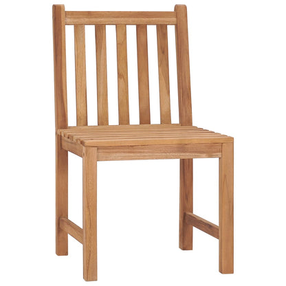 Patio Chair Set of 4 Brown Teak Wood Standard Durable