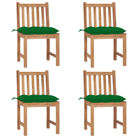 Patio Chair Set of 4 Teak wood color Solid Teak wood Standard
