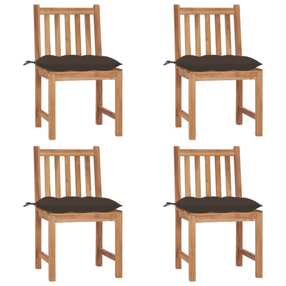 Patio Chair Set of 4 Teak Sanded teak wood with water-based finish