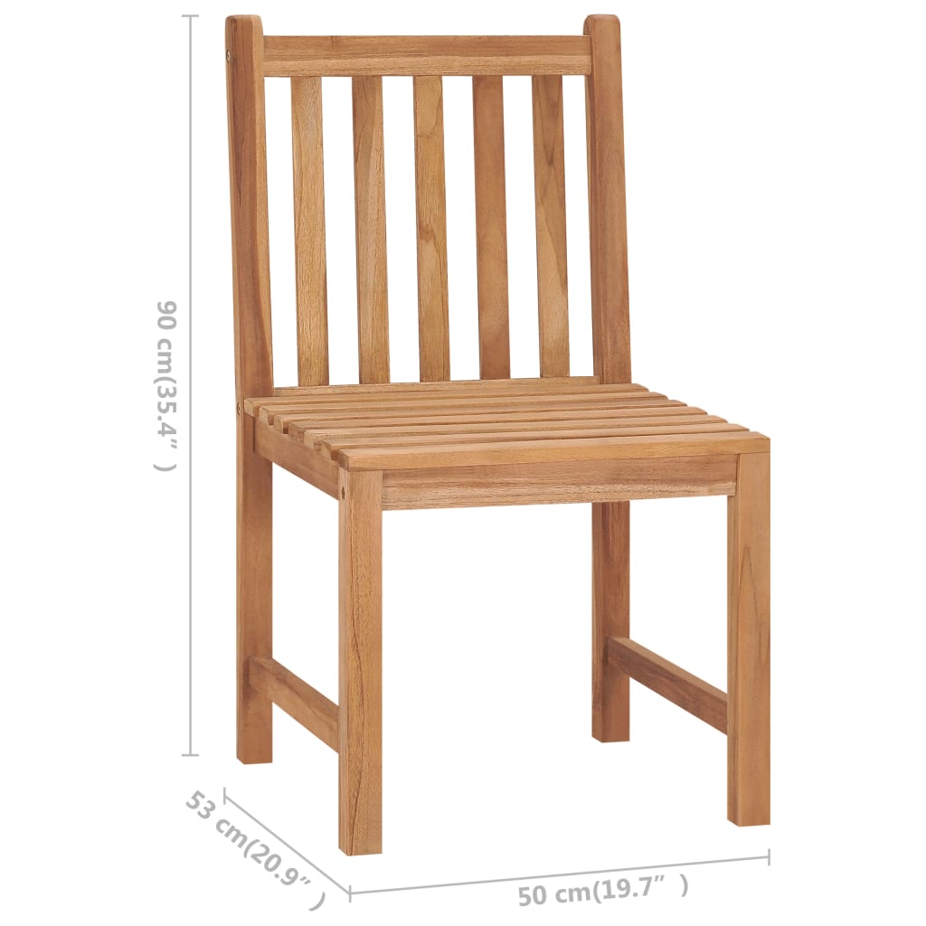 Patio Chair Set of 4 Teak Sanded teak wood with water-based finish