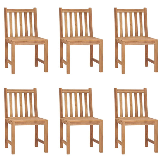 Garden Chair Set of 6 Teak Teak wood, Polyester Standard