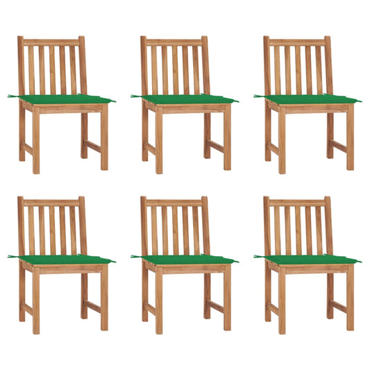Patio Chair Set of 6 Warm brown Teak Wood Standard Durable