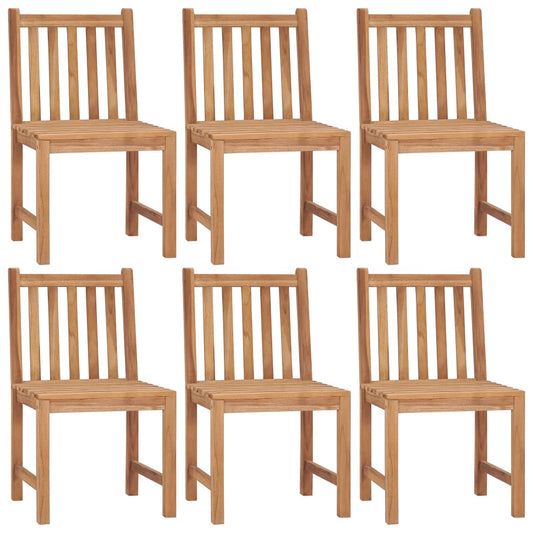Patio Chair Set of 6 Natural Teak Teak Wood Standard Durable