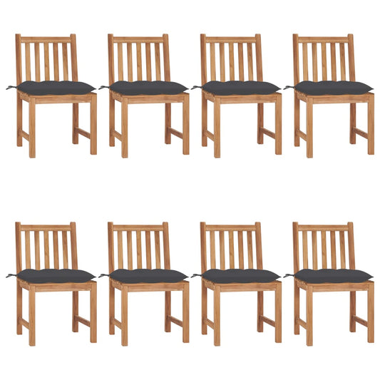 Garden Chair Set of 8 Natural teak