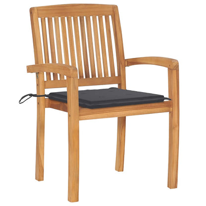 Garden Chair Set of 4 Natural wood Solid teak wood Medium
