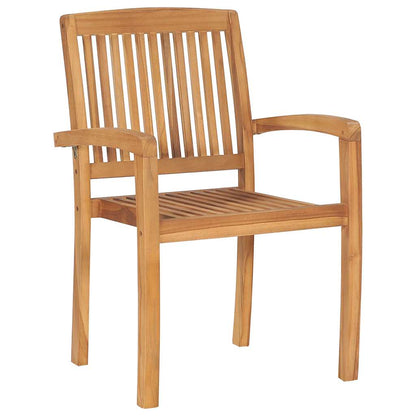 Garden Chair Set of 4 Natural wood Solid teak wood Medium