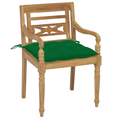 Batavia Chairs with Cushions 6 pcs Solid Teak Wood