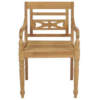 Batavia Chairs with Cushions 6 pcs Solid Teak Wood