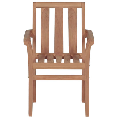 Stackable Patio Chairs with Cushions 6 pcs Solid Teak Wood