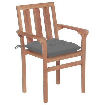 Stackable Chair Set of 8 Warm Teak Solid Teak wood, 100% polyester