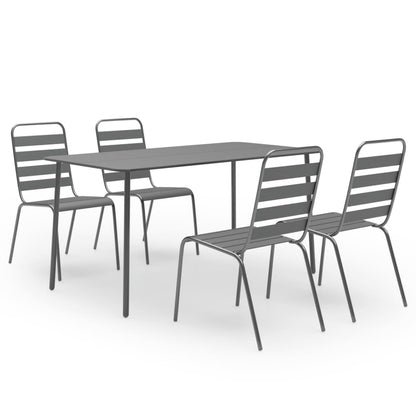 Dining Set Dark Gray Steel with e-coated and powder-coated finish