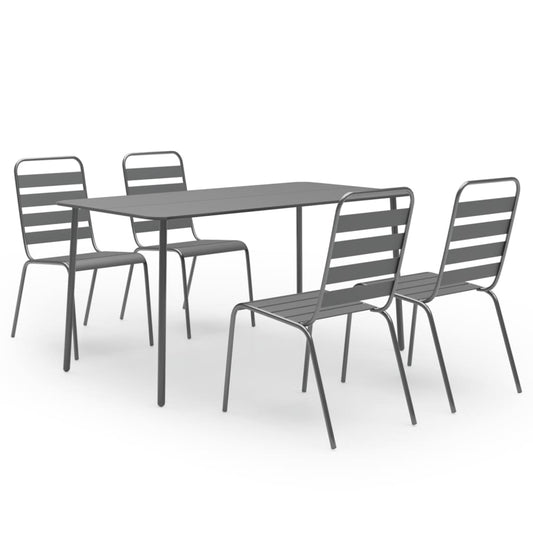 Dining Set Dark Gray Steel with e-coated and powder-coated finish