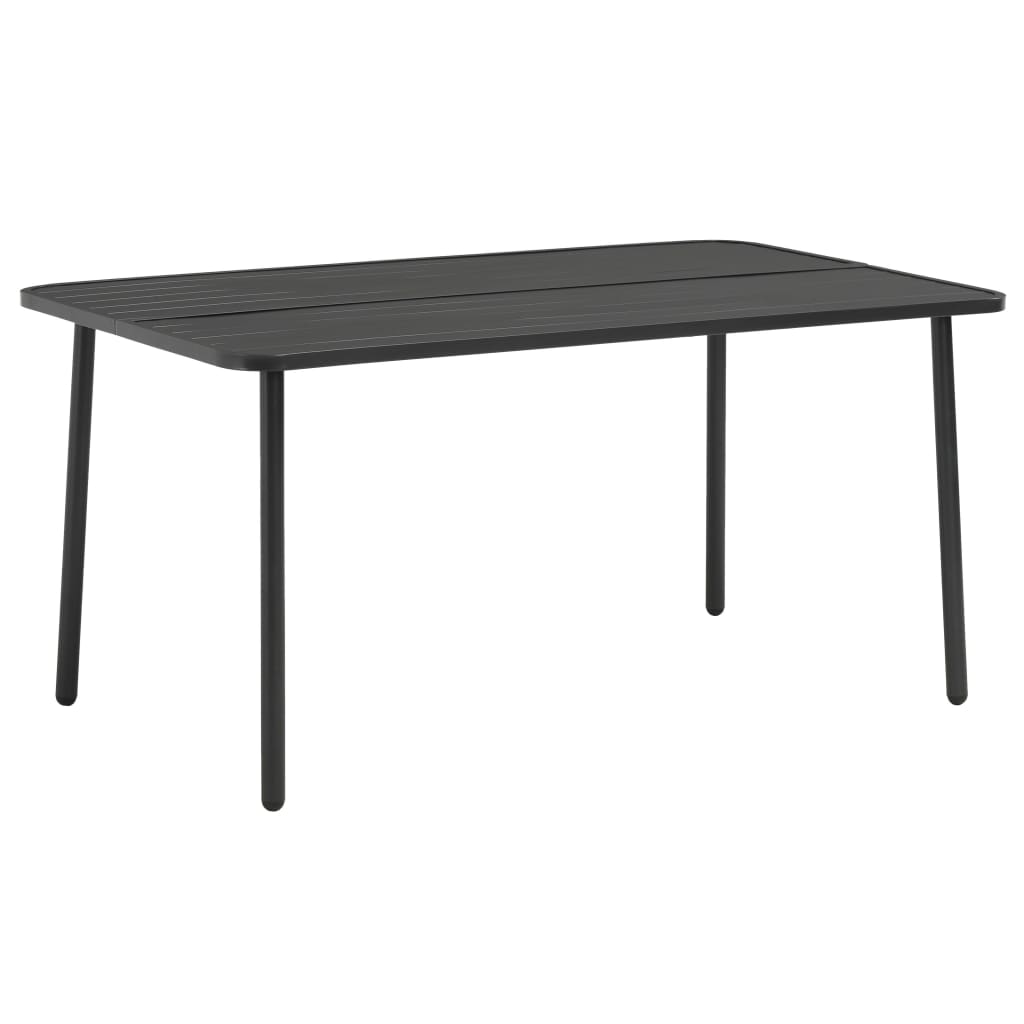 Dining Set Dark Gray Steel with e-coated and powder-coated finish