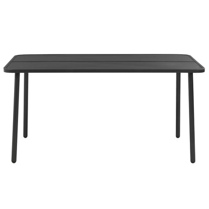 Dining Set Dark Gray Steel with e-coated and powder-coated finish