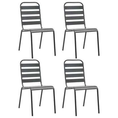 Dining Set Dark Gray Steel with e-coated and powder-coated finish