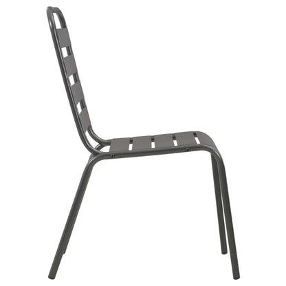Dining Set Dark Gray Steel with e-coated and powder-coated finish