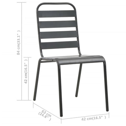 Dining Set Dark Gray Steel with e-coated and powder-coated finish