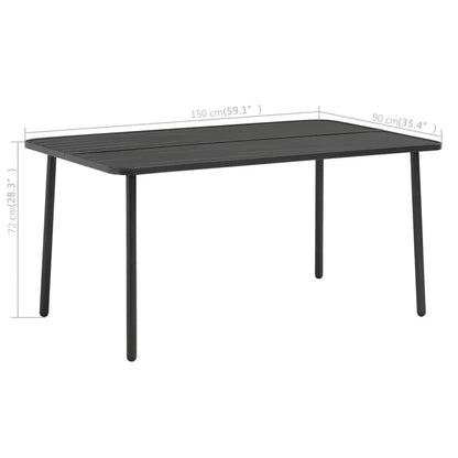 Dining Set Dark Gray Steel with e-coated and powder-coated finish