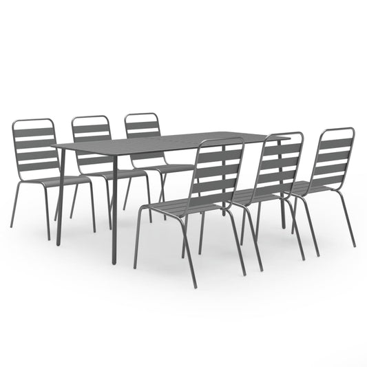 Dining Set Dark gray Steel with e-coated and powder-coated finish