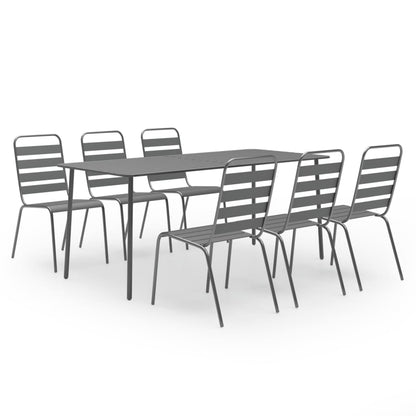 Dining Set Dark gray Steel with e-coated and powder-coated finish