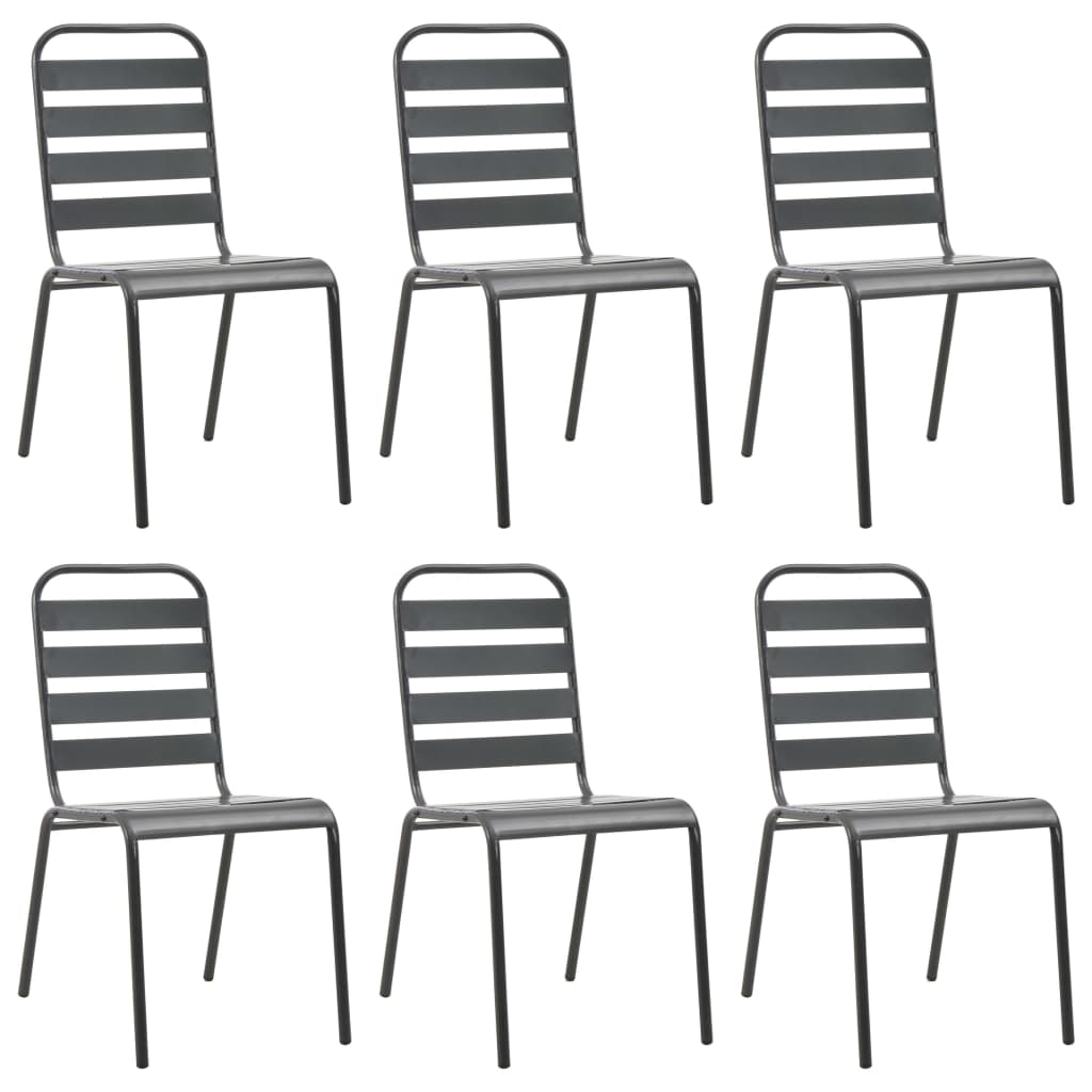 Dining Set Dark gray Steel with e-coated and powder-coated finish