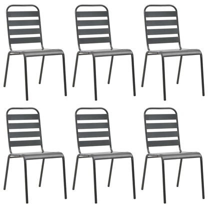 Dining Set Dark gray Steel with e-coated and powder-coated finish