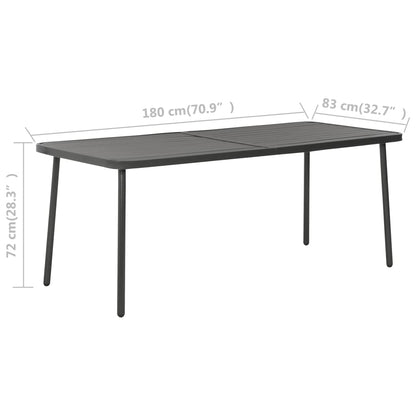 Dining Set Dark gray Steel with e-coated and powder-coated finish
