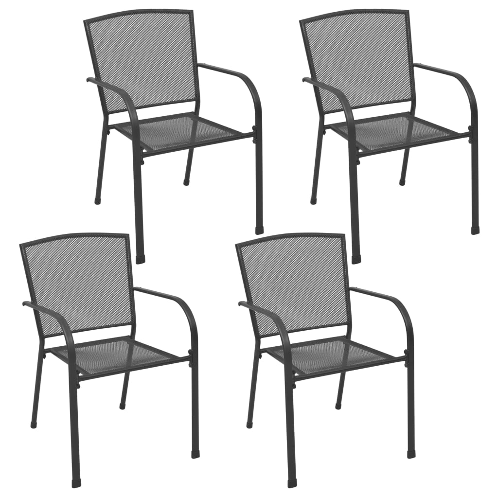 Dining Set Anthracite Steel with e-coating and powder coating finish