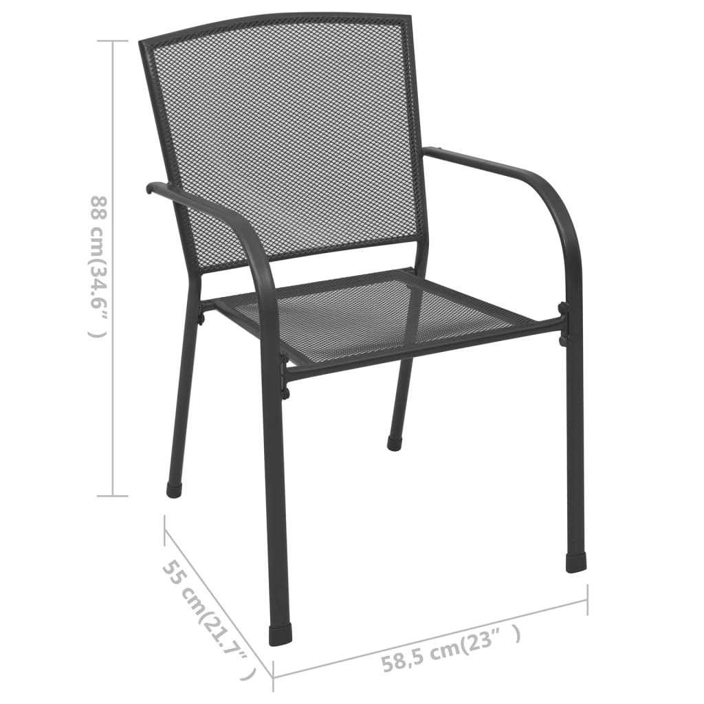 Dining Set Anthracite Steel with e-coating and powder coating finish