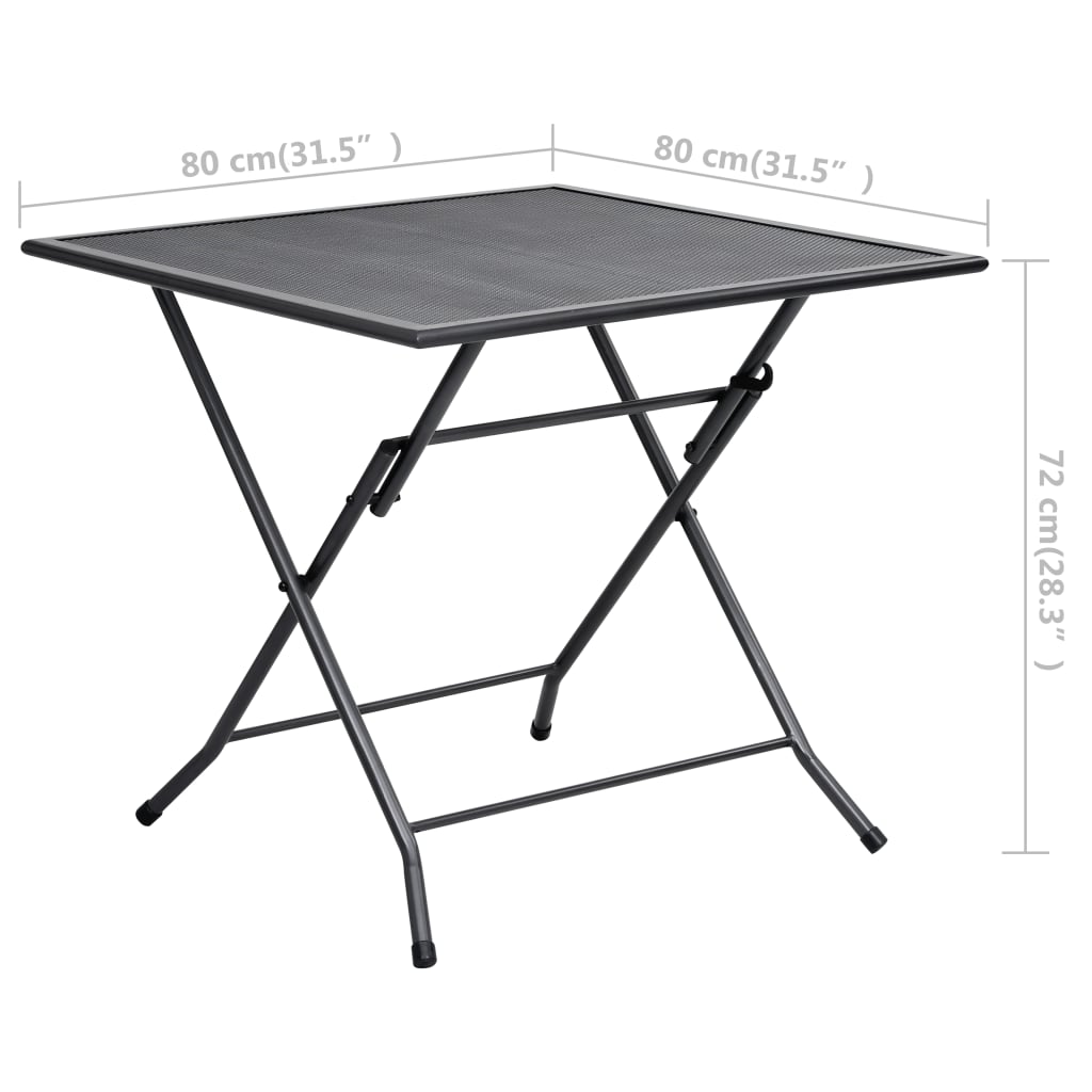 Dining Set Anthracite Steel with e-coating and powder coating finish