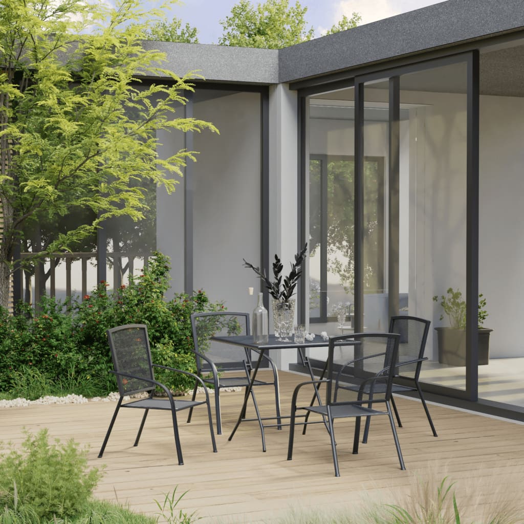 Dining Set Anthracite Steel with e-coating and powder coating finish